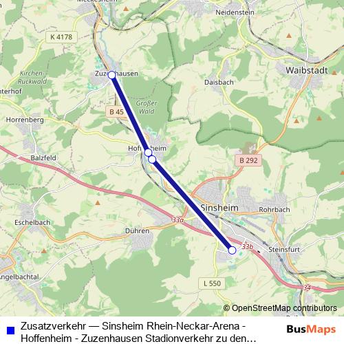Zusatzverkehr bus Line Map