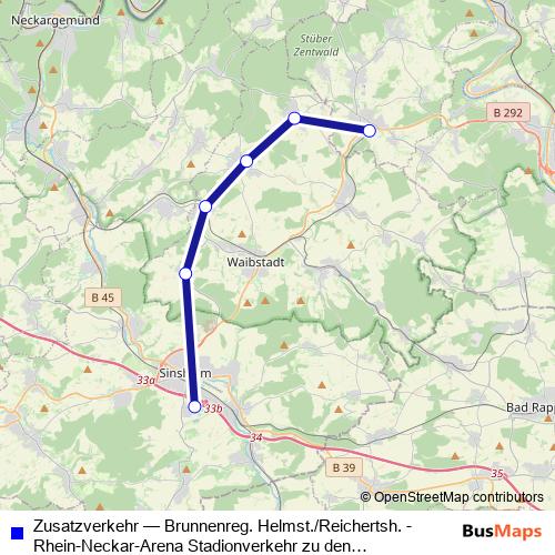 Zusatzverkehr bus Line Map