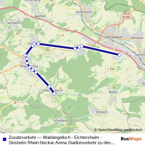 Zusatzverkehr bus Line Map