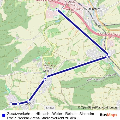 Zusatzverkehr bus Line Map