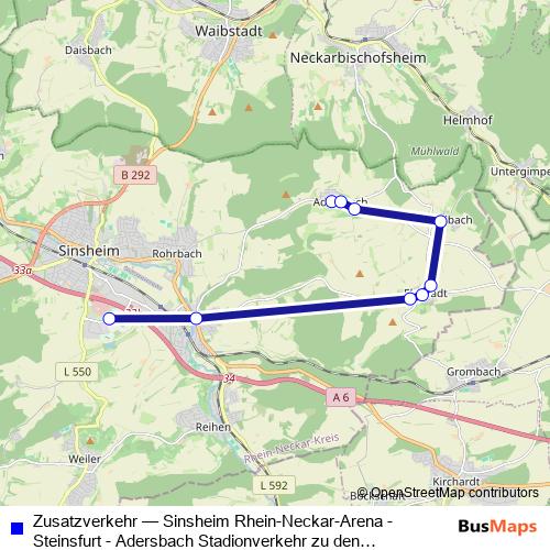Zusatzverkehr bus Line Map