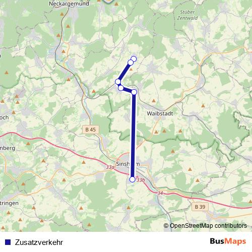 Zusatzverkehr bus Line Map