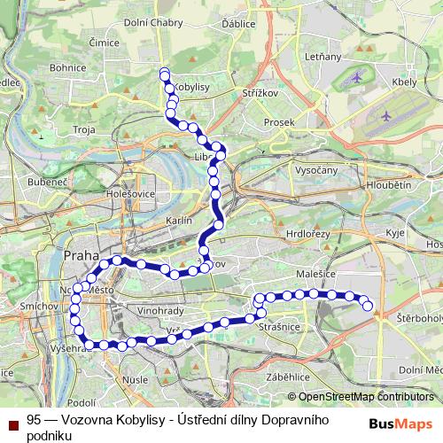 95 tram Line Map