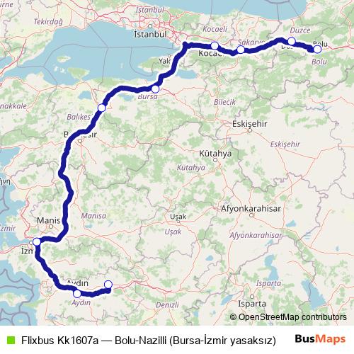 Flixbus Kk1607a bus Line Map