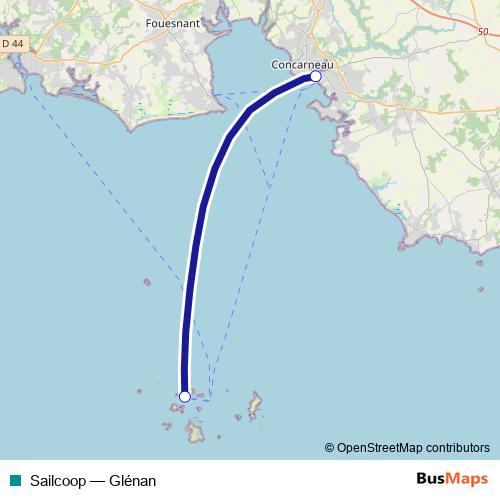 Sailcoop ferry Line Map