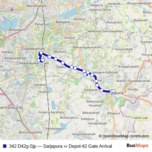 342 D42g-Sjp bus Line Map