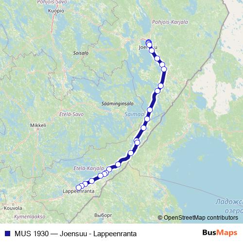 MUS 1930 rail Line Map