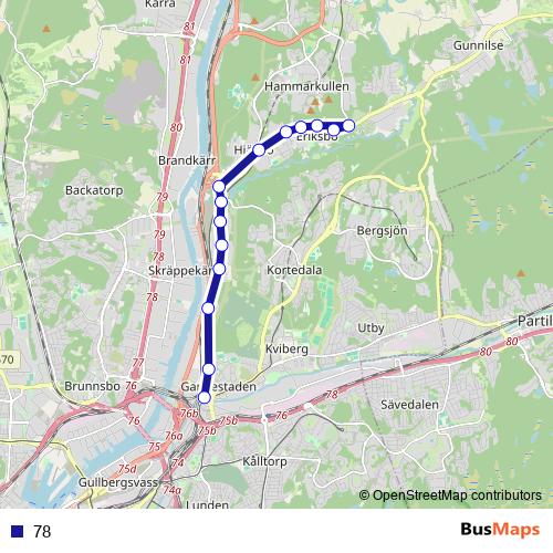 78 bus Line Map