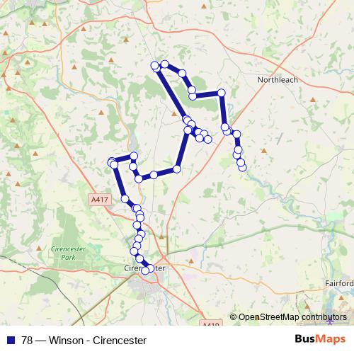78 bus Line Map
