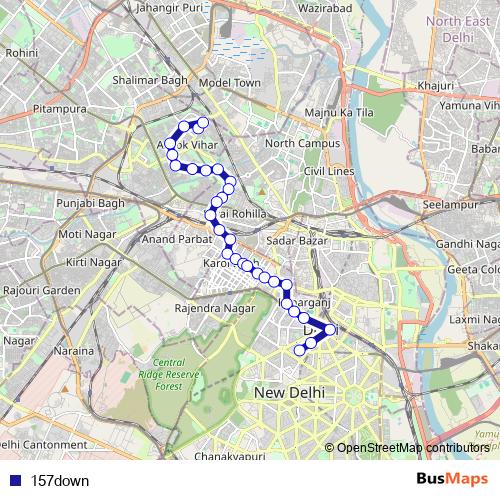 157down bus Line Map