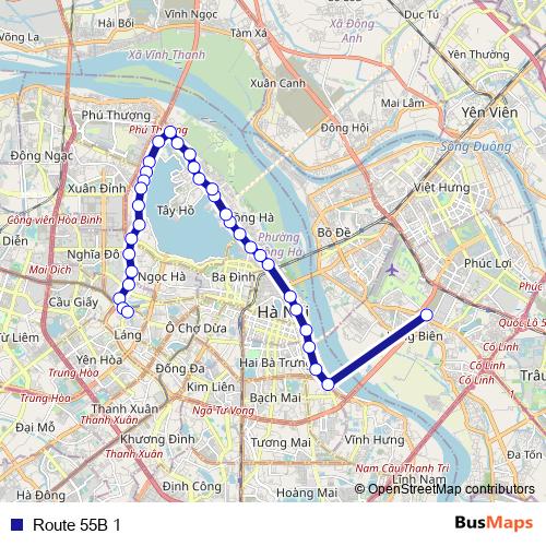Route 55B 1 bus Line Map