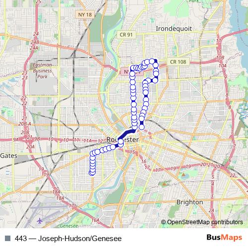 443 bus Line Map