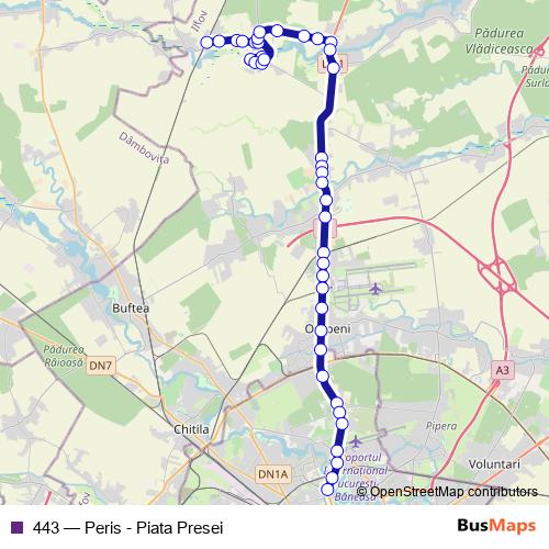 443 bus Line Map