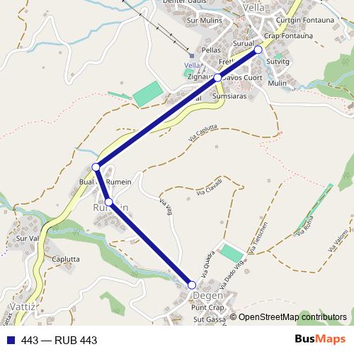 443 bus Line Map