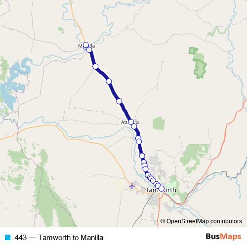 443 bus Line Map