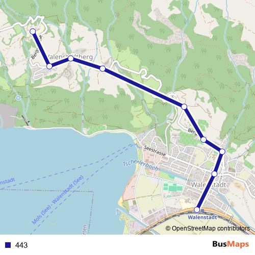 443 bus Line Map