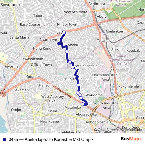 043a bus Line Map