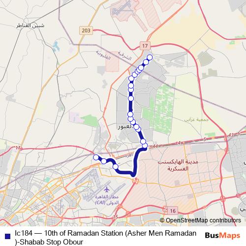 Ic184 bus Line Map