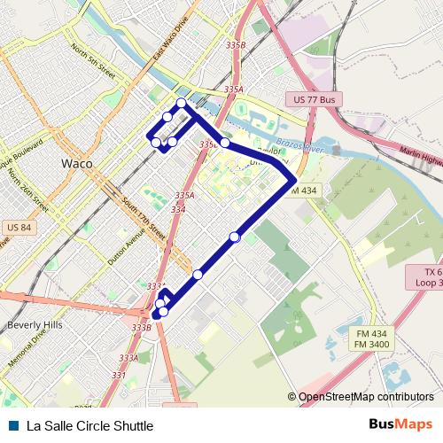 La Salle Circle Shuttle bus Line Map