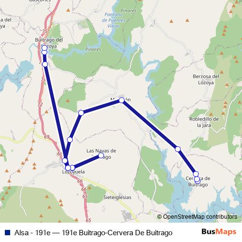 Alsa - 191e bus Line Map