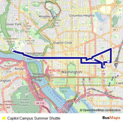 Capitol Campus Summer Shuttle bus Line Map