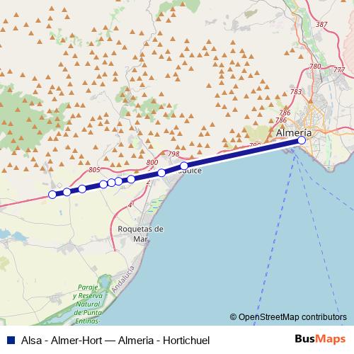 Alsa - Almer-Hort bus Line Map