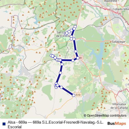 Alsa - 669a bus Line Map
