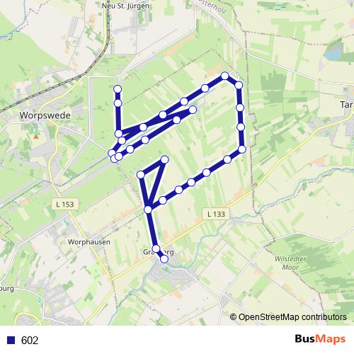 602 bus Line Map