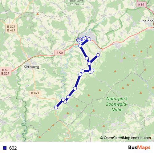602 bus Line Map