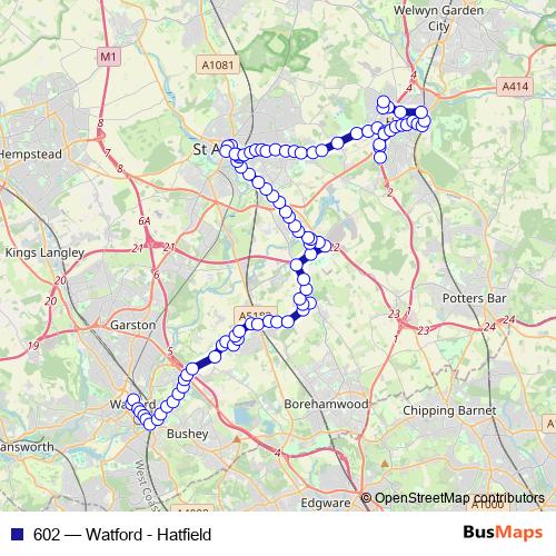 602 bus Line Map