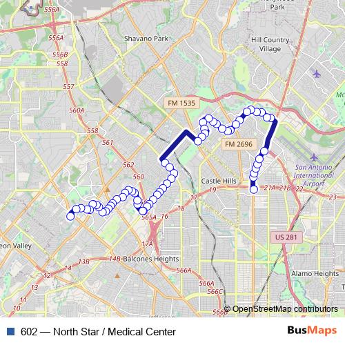 602 bus Line Map