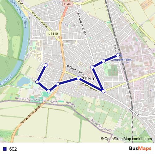 602 bus Line Map