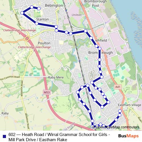 602 bus Line Map