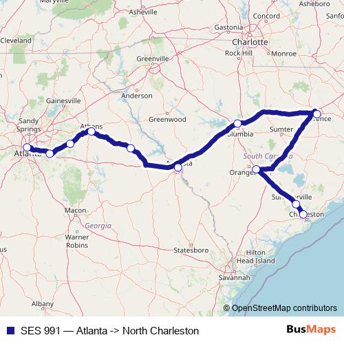 SES 991 bus Line Map