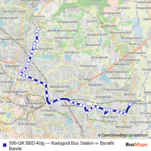 500-QK BBD-Kdg bus Line Map