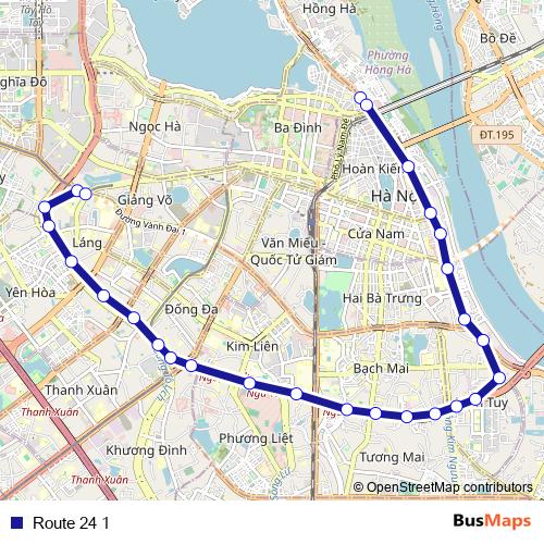 Route 24 1 bus Line Map