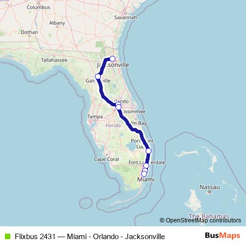 Flixbus 2431 bus Line Map