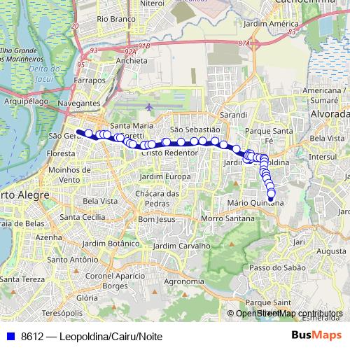 8612 bus Line Map