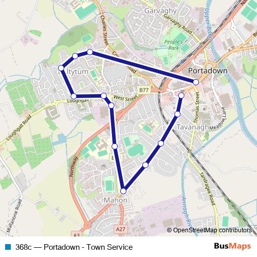 368c bus Line Map