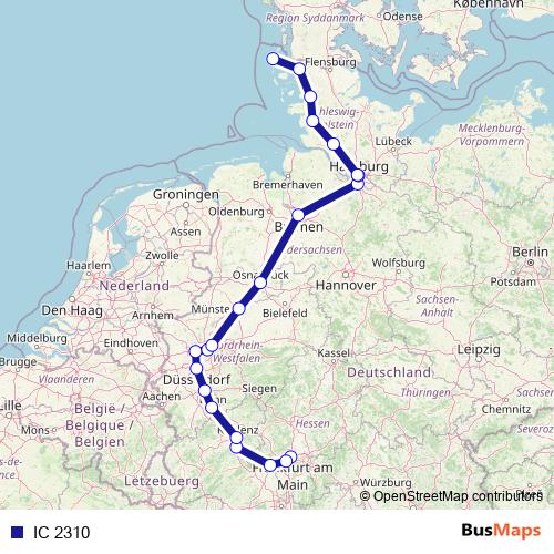 IC 2310 rail Line Map