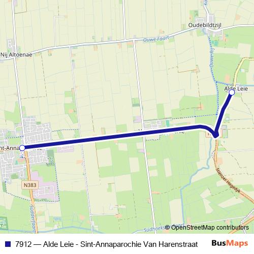 7912 bus Line Map