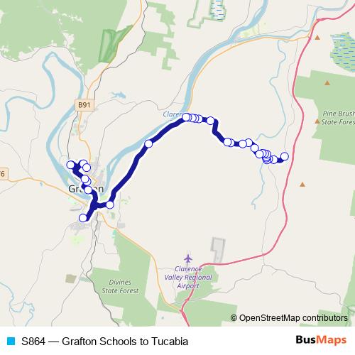 S864 bus Line Map