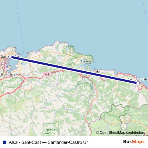 Alsa - Sant-Cast bus Line Map