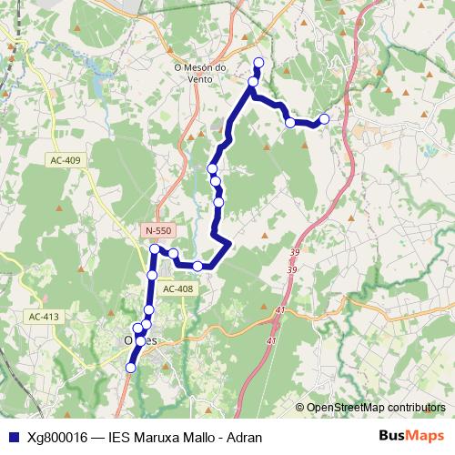 Xg800016 bus Line Map