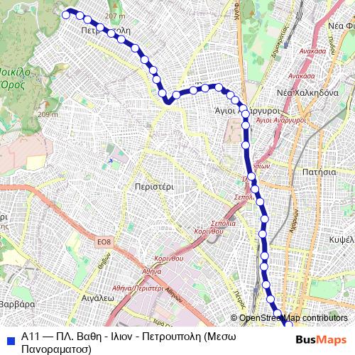 Α11 bus Line Map