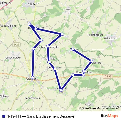 1-19-111 bus Line Map