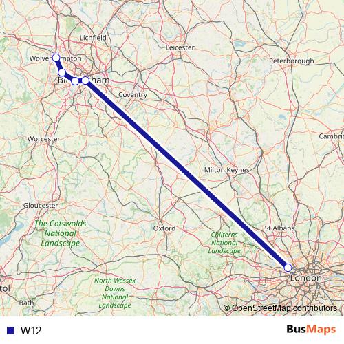 W12 bus Line Map