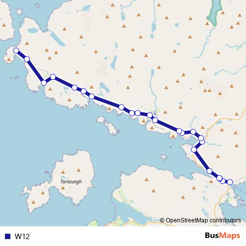 W12 bus Line Map