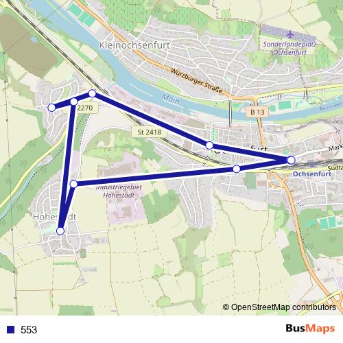 553 bus Line Map