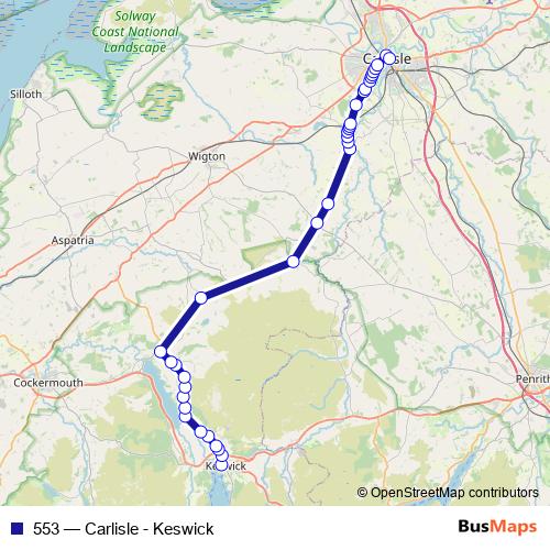 553 bus Line Map